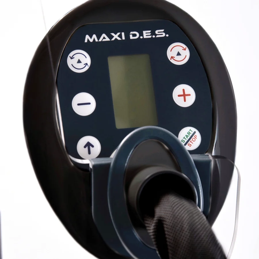 Applikator MAXI D.E.S. des MR991 mit Bedienfeld im Halter, Foto von MANTIS